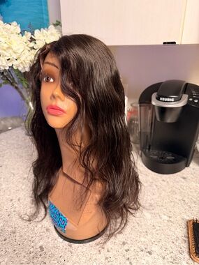 Natural Wave human hair Women’s Wig - Dark Brown